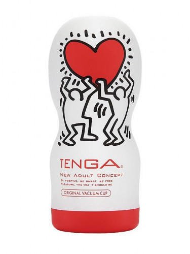 Мастурбатор Tenga Keith Haring Original Vacuum Cup, красно-белый