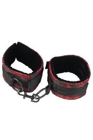 Наручники Scandal Universal Cuffs атласные с цепью черно-красные