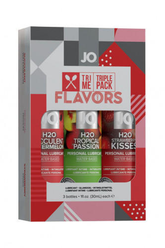 Подарочный набор ароматизированных лубрикантов JO Tri-Me Triple Pack - Flavors
