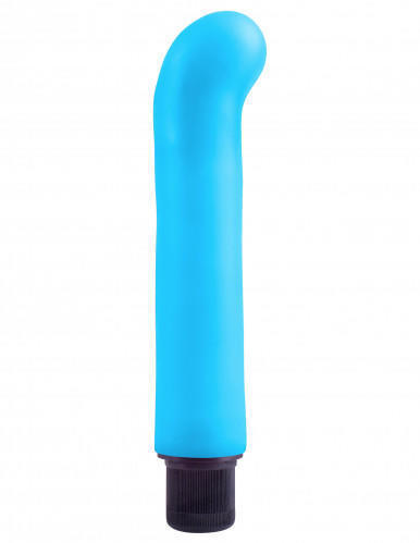 Вибромассажер с загнутым кончиком для зоны G Pipedream Neon Luv Touch XL G-Spot Softees, голубой