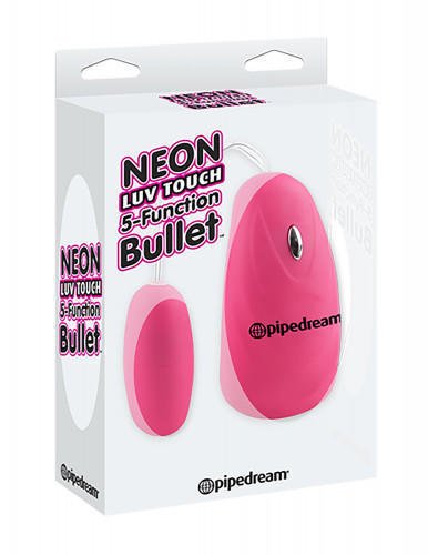 Вибропуля на пульте управления Pipedream Neon Luv Touch 5-Function Bullet, розовая