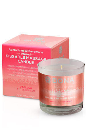 Вкусовая массажная свеча DONA Kissable Massage Candle Vanilla Buttercream 135 г